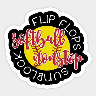 Flip Flops Sunblock Softball Nonstop Sticker